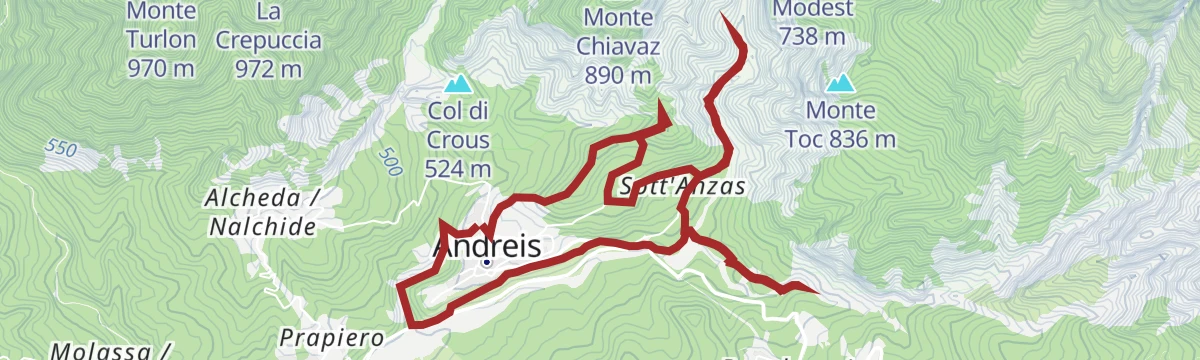 Route map: Sentiero geologico Susaibes Alba Ledron